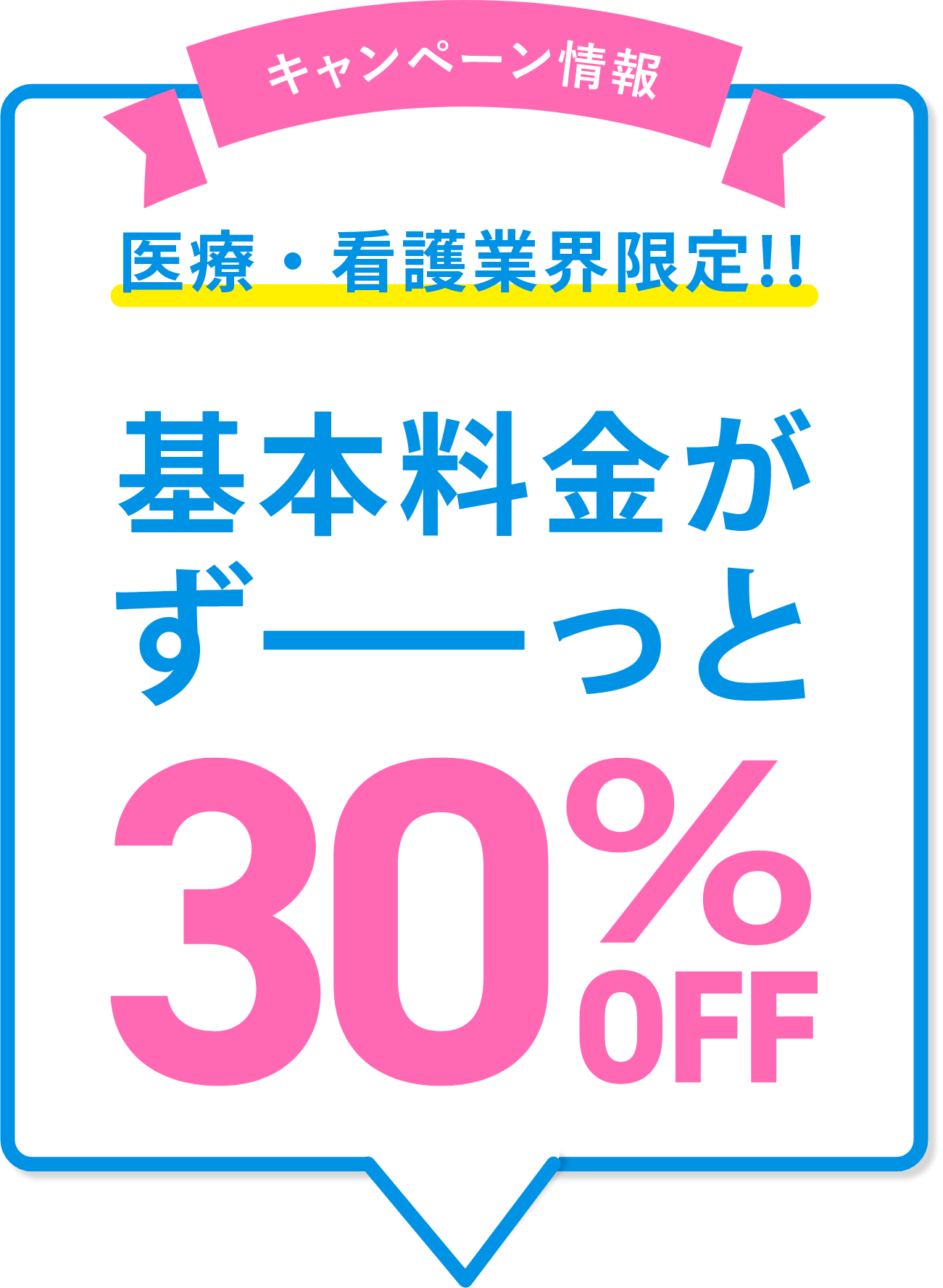 基本料金がずーっと30%off