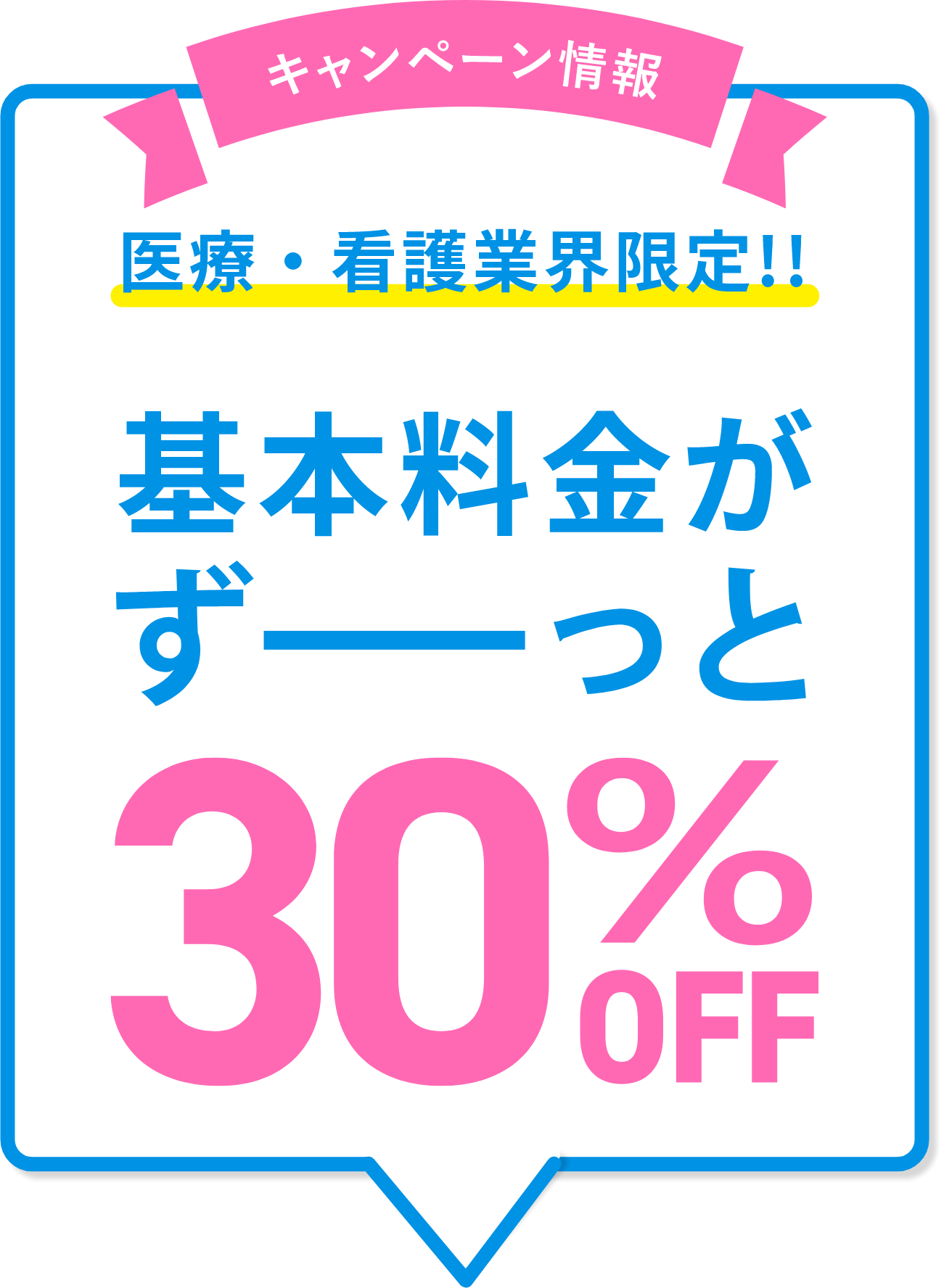 基本料金がずーっと30％off